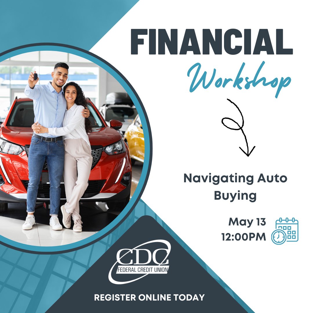 cdcfcu's tweet photo. Join us tomorrow at 12 PM for our FREE webinar, Navigating Auto Buying! 🚗

Learn about financing, budgeting, affordability, and more to help make your next car purchase easier.

Register now: https://t.co/Yx4BD6XtIZ

#AutoBuying #FinancialWellness #CDCFCU #CreditUnion #Banking https://t.co/Pay0iH7fRe