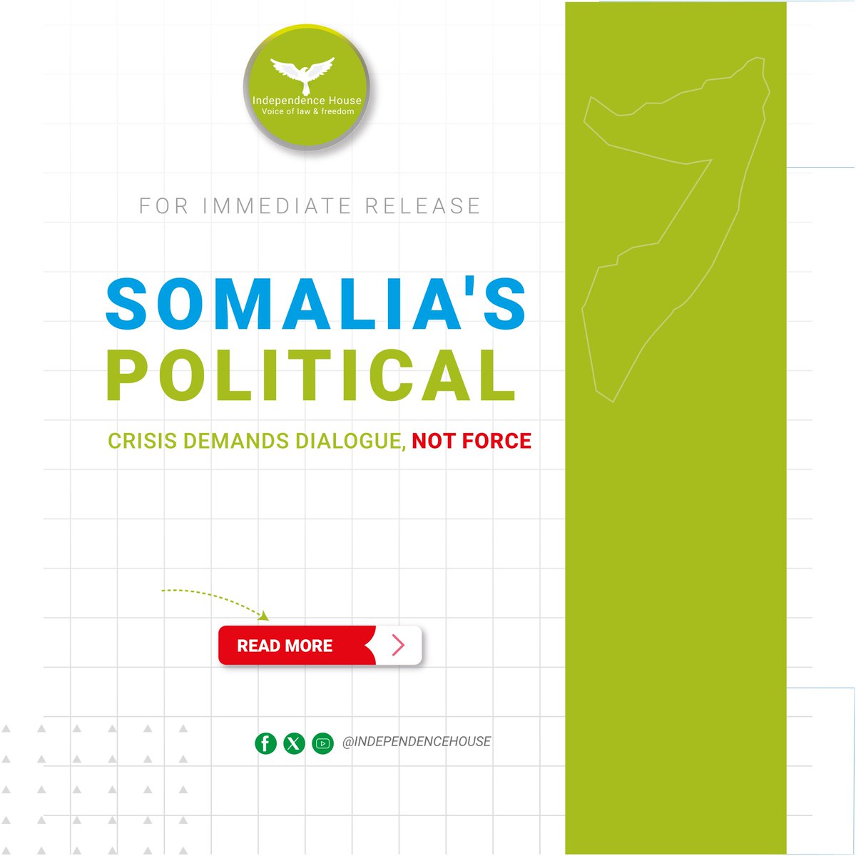 independencehso's tweet photo. SOMALIA'S POLITICAL CRISIS DEMANDS DIALOGUE, NOT FORCE

We recall that in April 2021, a similar standoff over a presidential term extension brought Mogadishu to the edge of full-scale armed conflict. It was resolved not through force but through political negotiation and compromise. The institutional memory of that near-catastrophe should inform the choices made in the coming days.

Read it here: https://t.co/6A916z7JZP