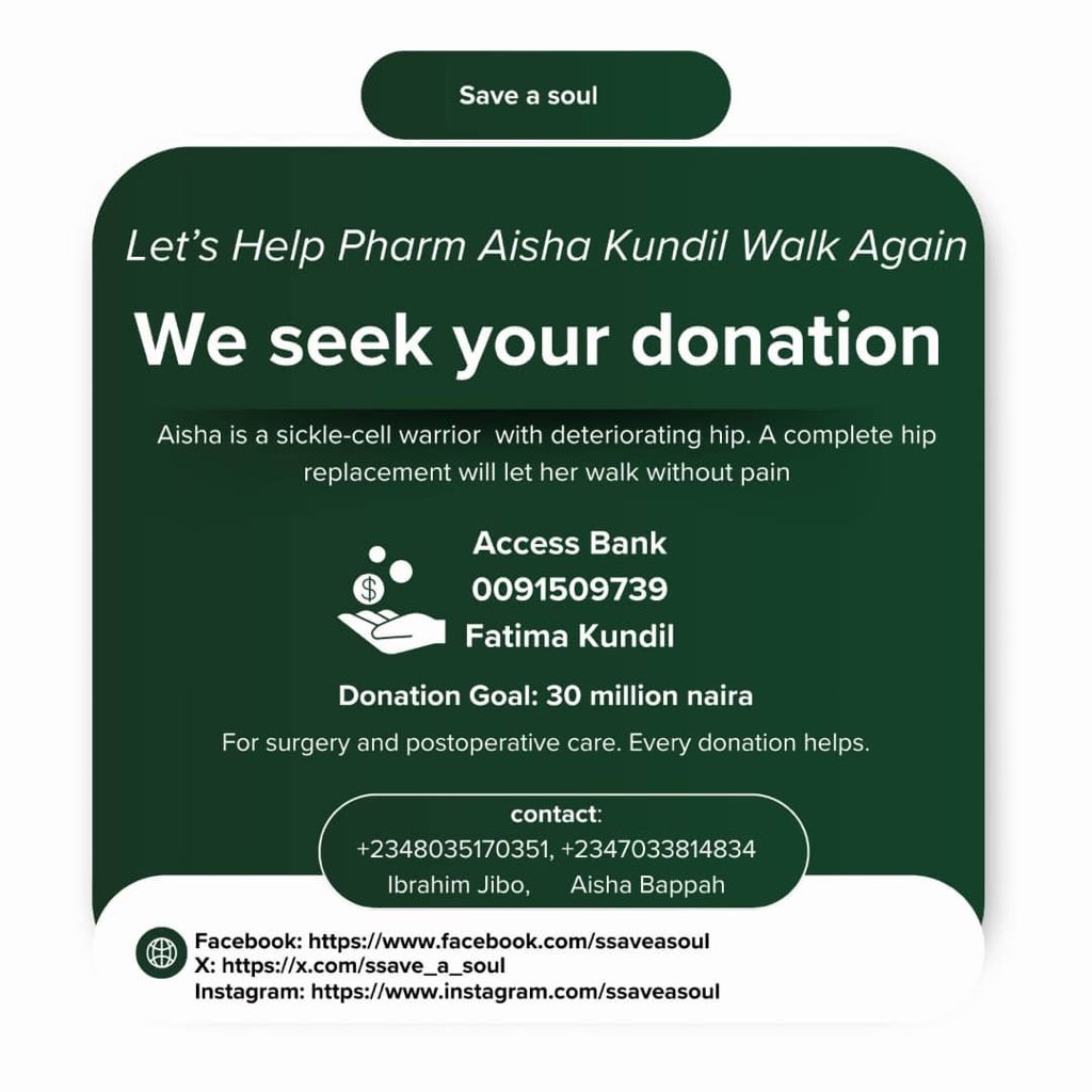 bouncingzee's tweet photo. Please help me donate and repost. Pls help pharm Aisha walk again. https://t.co/28O3Ayj1T8