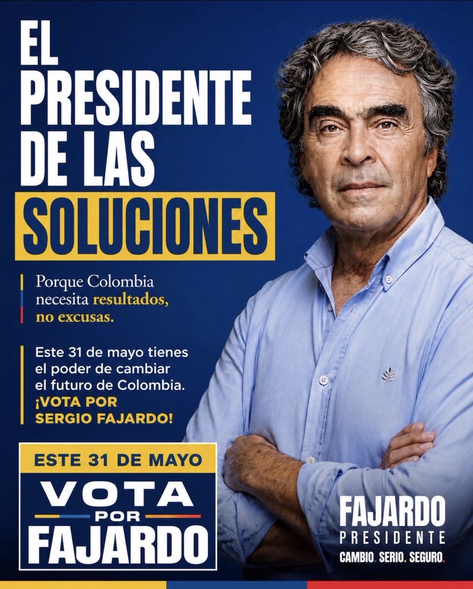 searpe's tweet photo. El país necesita un cambio SERIO y SEGURO. 

Adelante con Fajardo. https://t.co/QoFrYIvylz