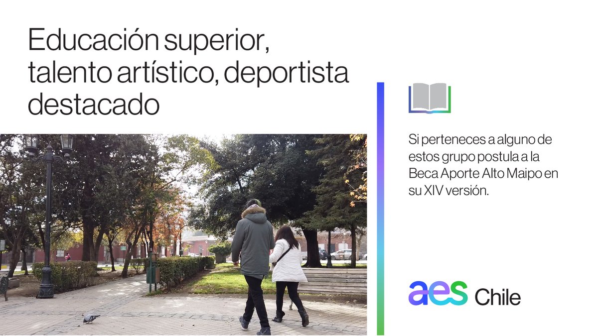AES_Chile's tweet photo. 📢 ¡Atención Cajoninos! El Consejo Local de San José de Maipo aprobó el reglamento para la XIV versión de la Beca Aporte Alto Maipo . 🎓🎨🏆

🗓️ Postulaciones: 8 de mayo al 5 de junio.
🔗 Revisa las bases aquí: https://t.co/QxX8HWCJ3e https://t.co/Yfealf7Onj
