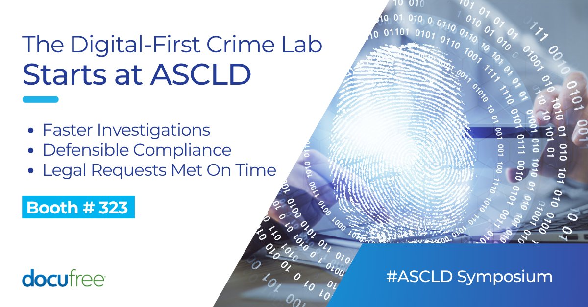 docufree's tweet photo. At next week’s @ascld_ Symposium, learn how Docufree modernizes the way crime labs capture, manage and access laboratory and evidence records. 

📍 Booth 323
📅 May 17–21, 2026
📌 Grand Rapids, Michigan

We bridge the gap between your physical and electronic records and your LIMS.

#ASCLD #ASCLD2026 #CrimeLab #DigitalForensics #ForensicScience