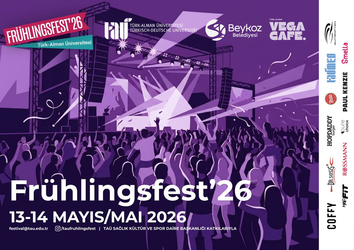 av_saldiroglu's tweet photo. Mezunlar Derneğimizin de sponsorları arasında bulunduğu, üniversitemizin geleneksel bahar etkinliği Frühlingsfest26’ yı sizlere takdim etmekten mutluluk duyuyoruz. https://t.co/yX5z7NSNN5