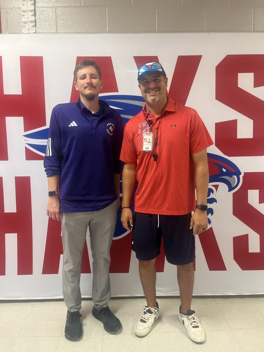 CoachGonzo_7's tweet photo. Thanks for coming by to recruit @BudaHaysFB coach @JacobSurdy from @pvamufb_ . https://t.co/fgYCAQZ77q