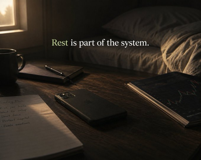 LifeofTrader247's tweet photo. Day 18/30

Ignored the charts today

  felt weird at first
 like i was falling behind
 like i should be doing something

  but my mind needed the silence more than another trade

  trying to learn that stepping away isn’t weakness 
sometimes that’s the thing protecting you the most

Rest is part of the system.