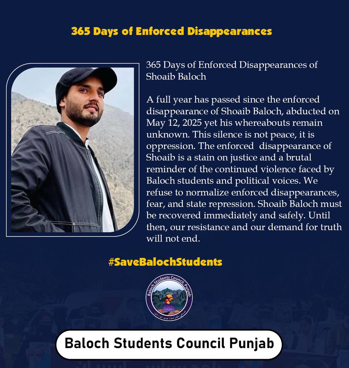 Baloch Students Council, Punjab tweet media