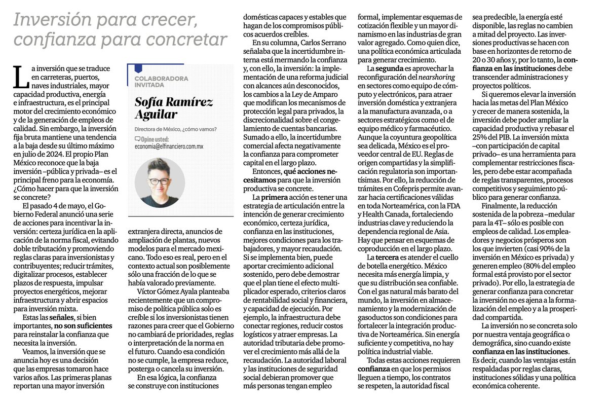 MexicoComoVamos's tweet photo. 🔎 La inversión que se traduce en carreteras, puertos, energía e infraestructura es clave para el crecimiento económico y la generación de empleos de calidad.
🟣 Sin embargo, la inversión fija bruta en México mantiene una tendencia a la baja desde julio de 2024.

Lee a @Sofia_RamirezA, en @ElFinanciero_Mx ➡️ https://t.co/hSx6Zg7Fsd