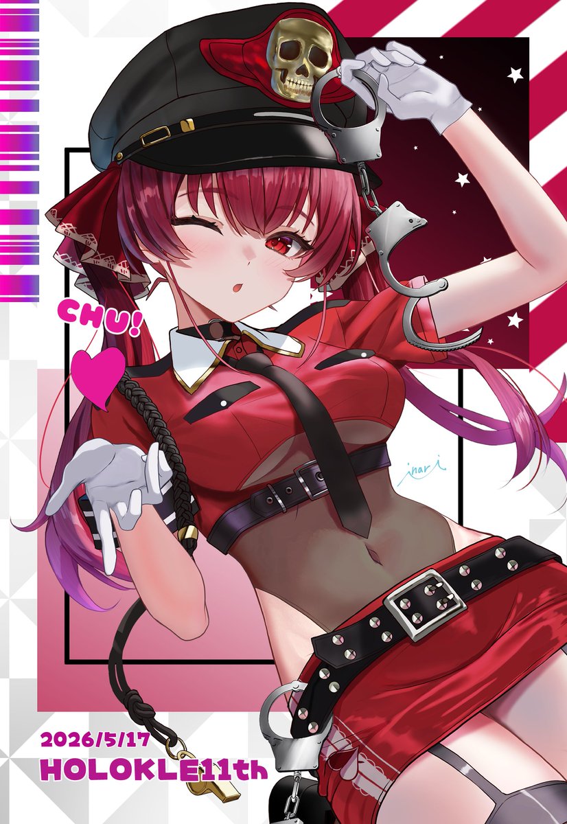 宝鐘マリン 「#ホロクル11th 17日(日曜日)はよろしくお願い致します 会場限定でこちらの」|inari 🦊C101新刊通販中のイラスト