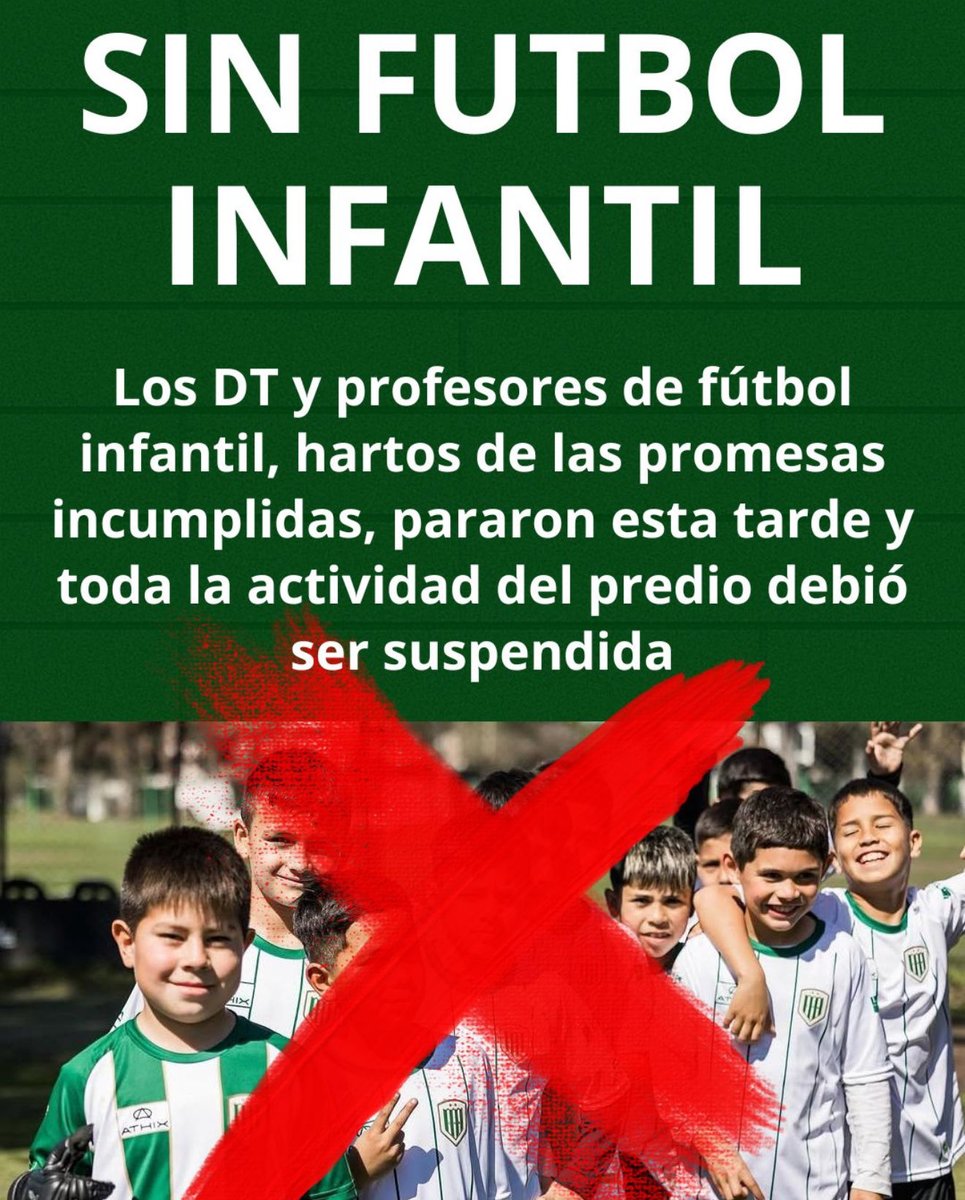 NotiTaladro's tweet photo. Otro sector más de #Banfield que ya no puede sostenerse en funcionamiento con tres meses de atraso salarial. Ahora, les toca a los más chiquitos del fútbol del club sufrir la falta de gestión. Hay algún plan para resolver esta crisis o todo irá cada vez peor con Mariotto y Cía? https://t.co/fQ6kLiI6zs