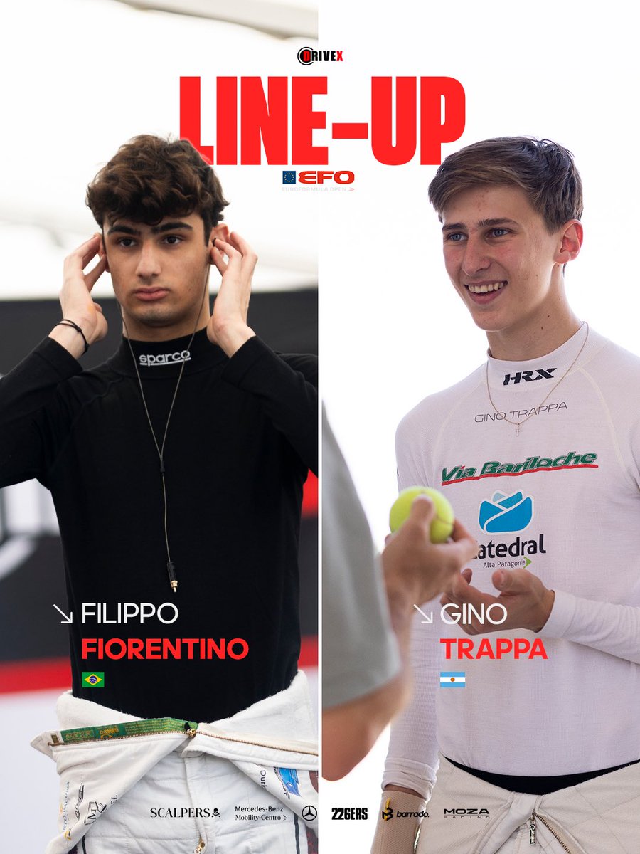 DrivexTeam's tweet photo. We’re pleased to welcome the already well-known Brazilian driver Filippo Fiorentino and another familiar face, Argentine driver Gino Trappa , to our @EF_Open lineup 🔛☝🏻

Ready for what’s ahead together! ⚡️🤝

#DrivexTeam #Drivex #EFO https://t.co/V6tRkSVP6F