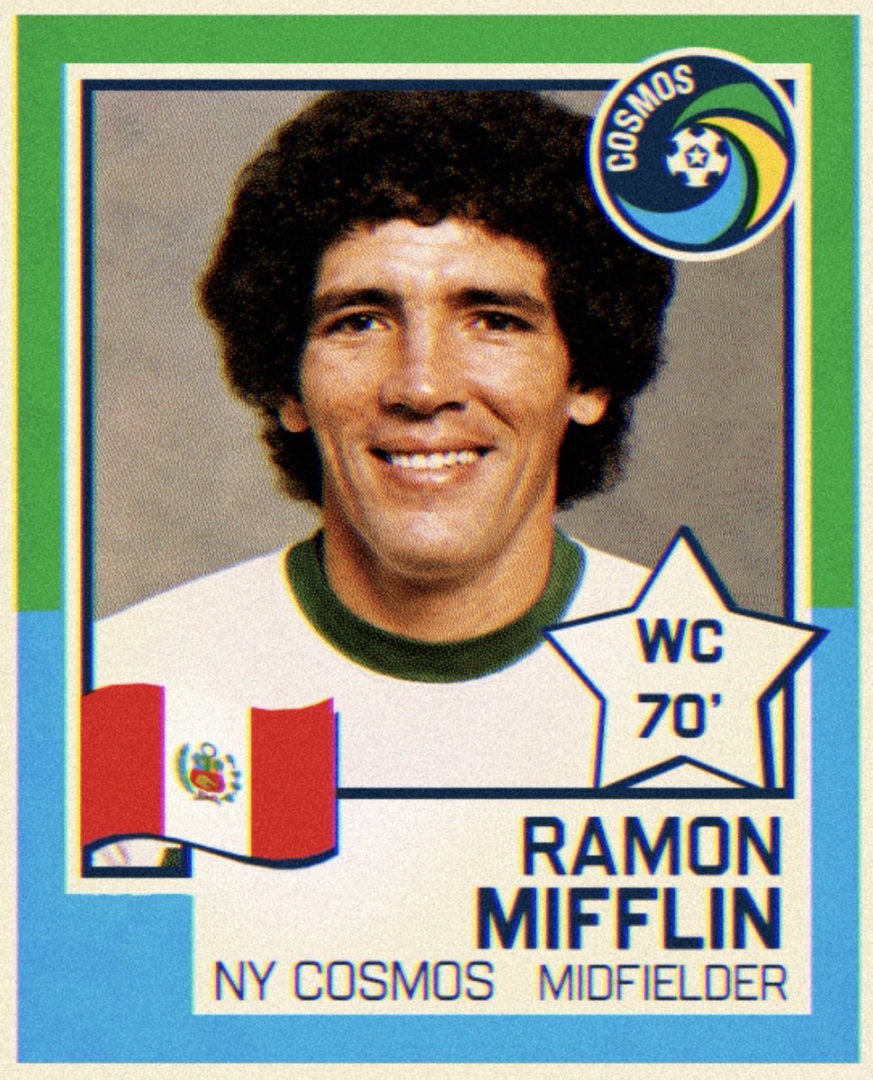 NYCosmos's tweet photo. 30 days until the world’s game returns.

Cosmos legend Ramón Mifflin represented Peru at the 1970 FIFA World Cup before bringing his talent to New York and helping the Cosmos win the 1977 Soccer Bowl.
The countdown continues.

Join us for Peruvian Heritage Night on July 25 and preorder the limited-edition Peruvian Heritage Match Warm Up Jersey, which honors Ramón Mifflin with his number 15 featured on the sleeve. Link in bio.

#FIFAWorldCup #Cosmos