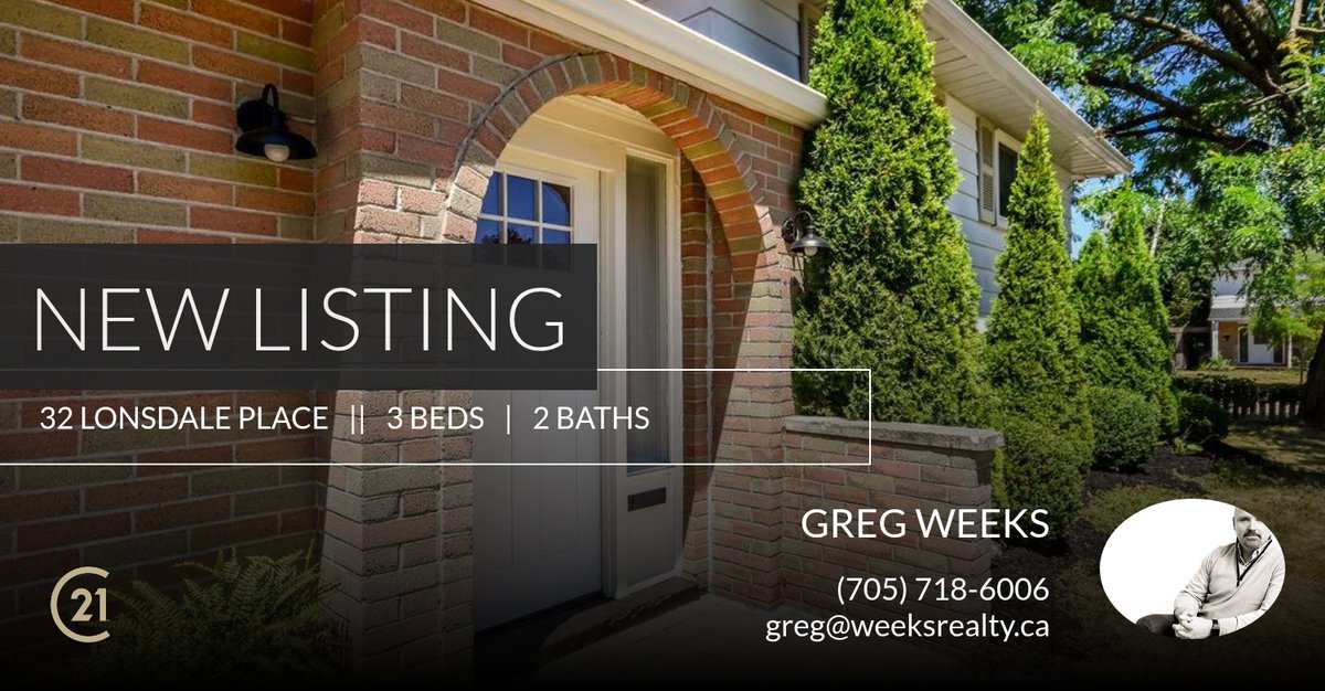 weeksy705's tweet photo. Take a look at this fantastic new property that just hit the market located at 32 Lonsdale Place in Barrie. Reach out here or at (705) 718-6006 for more information!
Listed for sale at $649,900 https://t.co/weILJM2JWt https://t.co/MFc1odrJaK