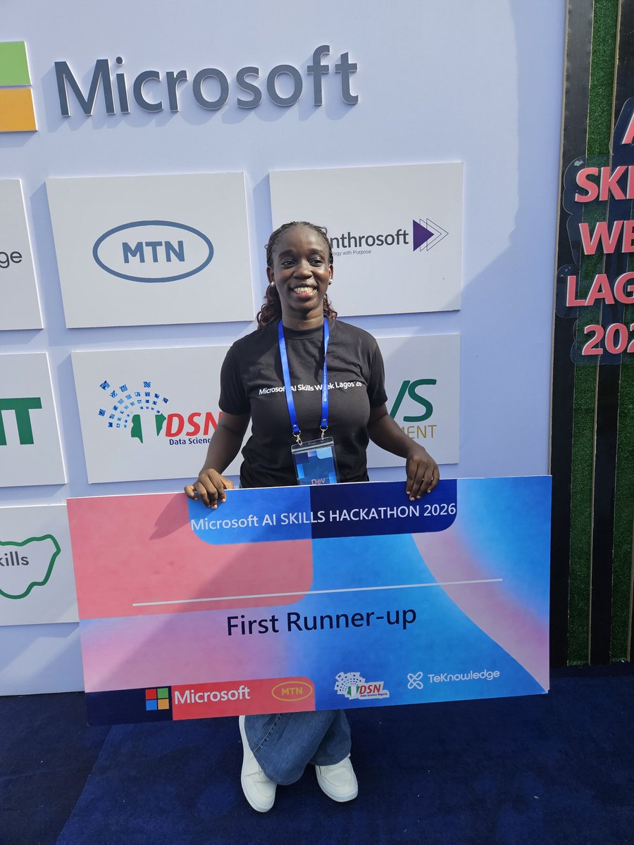 NShiaki's tweet photo. I had so much fun during the @Microsoft AI skills week Lagos.

We were trained and we hacked as a team of strangers for about 2 weeks, thanks to @TeKnowledgeGLBL 

Got some awesome swags and met amazing people too, I'm now a 9x or 10x hackathon winner 😂 https://t.co/8PrtR3wxg6