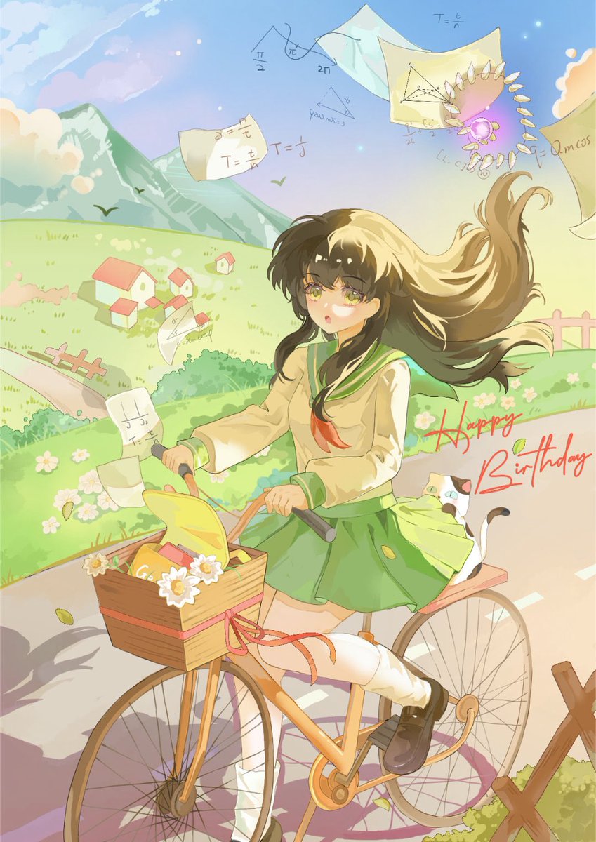 A courageous young girl, get on your bike and start your journey