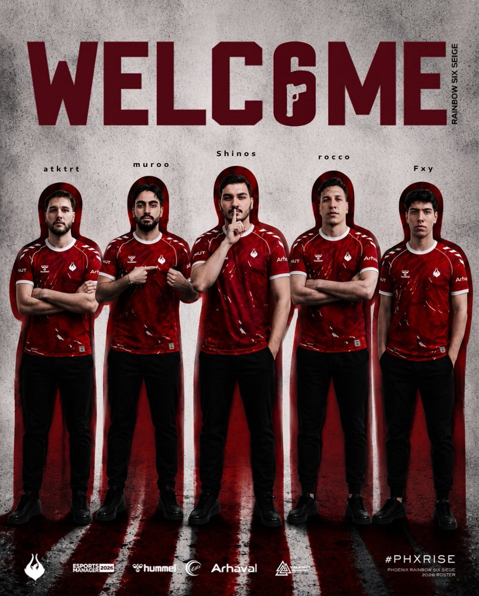 teamphoenixtr's tweet photo. 🔱 Miras yaratmak için. 🔱

Karşınızda, Team Phoenix formasını Rainbow Six Siege sahnesinde temsil edecek takımımız!

🔻 Murat "Muroo" Özgen
🔺 Kaan "Fxy" Kahraman
🔻 Kadir Burak "atktrk" Atiktürk
🔺 Faik "rocco" Korkmaz
🔻Eren Mert "Shinos" Şakrak https://t.co/63hI4Et9U1