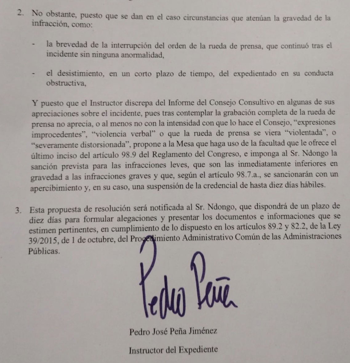 🔴URGENTE 

Tremendo varapalo de los letrados del Congreso al órgano rojo encargado de expulsarme del Congreso.

Los instructores no aprecian “expresiones improcedentes”, ni “violencia verbal”…, por mi parte y proponen un simple apercibimiento y en si acaso, una suspensión de la