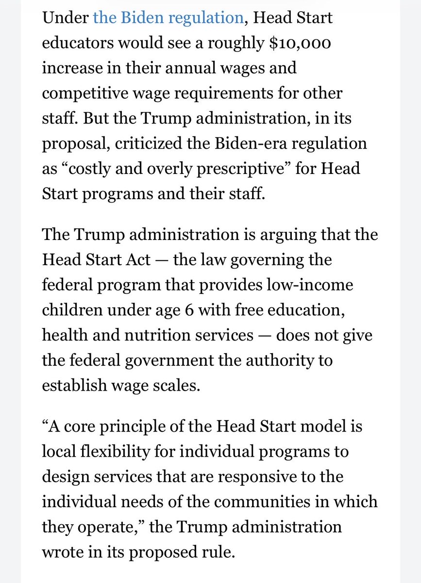 macwilkes's tweet photo. The Trump administration is planning to roll back a Biden-era rule requiring Head Start educators be paid on par with public school pre-K teachers.

https://t.co/W7zAoFFZpe https://t.co/mK1qhWiEz7
