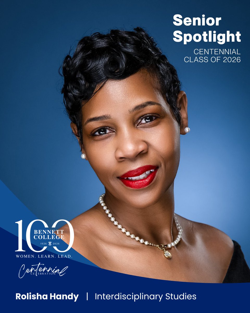 BennettCollege's tweet photo. CENTENNIAL CLASS OF 2026 SENIOR SPOTLIGHT
 
Rolisha Handy ’26
 
Interdisciplinary Studies Major
 
#BennettCentennial #SeniorSpotlight #BennettCollege #BennettBelles #HBCU #HBCULove #bennettbellesdoitwell #WeAreBennett https://t.co/Ul5WVKhUAt