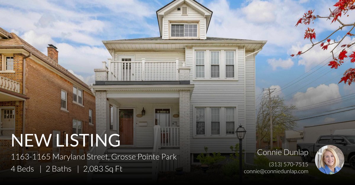 DunlapConnie's tweet photo. 📍 New Listing 📍 Take a look at this fantastic new property that just hit the market located at 1163-1165 Maryland Street in Grosse Pointe Park. Reach out here or at (313) 570-7515 for more information!

Listed by Miles Knigh... https://t.co/mSsso7IoGt https://t.co/K2tEPXrIV7