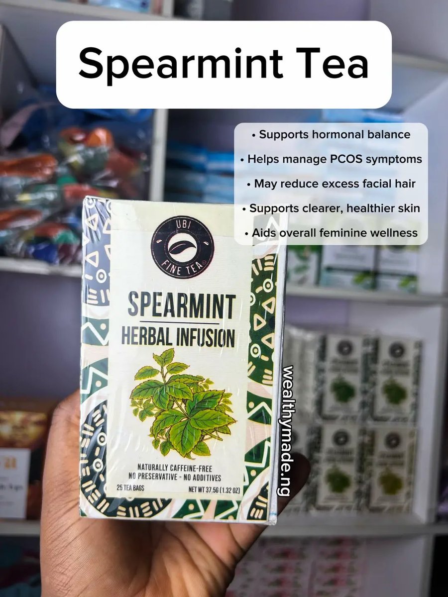 WealthyMade's tweet photo. Spearmint Tea

•Supports Hormonal Imbalance 
•Helps manage PCOS symptoms
•Manages Facial Hair

N8,000
25 bags
https://t.co/GiZey1622D

Location: Lagos
Nationwide delivery available https://t.co/zit29Z3SgZ