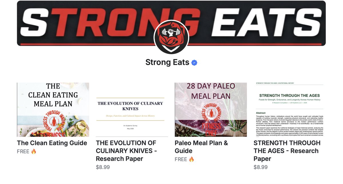 llioi's tweet photo. If you like food and history, check out Strong Eats. Free meal plans as well as research papers available for purchase. Strength Through the Ages- Evolution of Culinary Knives - and more. Videos coming soon. 

https://t.co/E40Ex04zpg https://t.co/LsqPuPQZGI