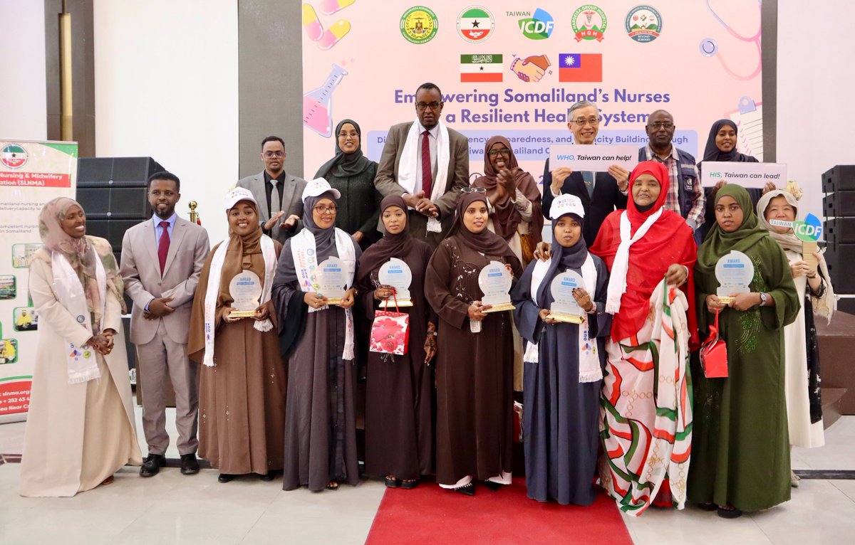 Taiwan_SLD's tweet photo. Glad to attend the ceremony to celebrate the International Nurses Day in empowering Somaliland’s Health System. While we celebrate our healthcare achievement, Taiwan and Somaliland are still excluded from participating in WHO mechanism. WHO Exclusion must end now. #WHA https://t.co/Xiz1w6orq9