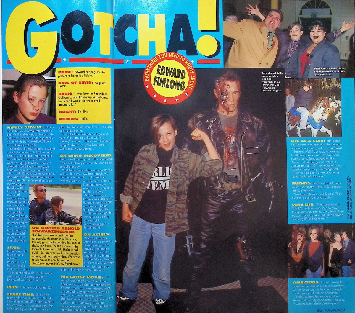 TvDidYouSee's tweet photo. #OnThisDay 3 June 1992 - BIG! magazine
GOTCHA! Everything you need to know about Terminator 2's #EdwardFurlong.
#Neighbours' Melissa Bell says "I'M A FASHION FREAK!"
A very young #ElijahWood.
Balthazar Getty in drag.
Plus a prediction that #TakeThat might be about to make it big. https://t.co/7YfKVeyktd