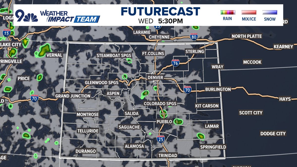 BianchiWeather's tweet photo. One or two gusty showers in the foothills today, slightly better odds tomorrow. Dry/warm/mainly quiet until Sunday. 

#COwx https://t.co/MZttGTwHi1
