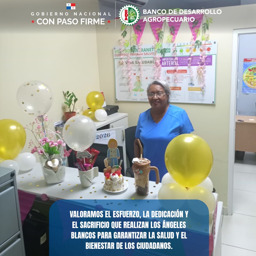 BDAPANAMA's tweet photo. La familia del BDA, bajo la gerencia general del Licdo. Francisco Mejía, le desea un feliz Día de las Enfermeras a la Licda. Zoila Cabuyales, reconociendo su esmero, profesionalismo y compromiso en el cumplimiento de su noble labor.
#BDAgroInfo #ConPasoFirme https://t.co/ZPatOwwQKl