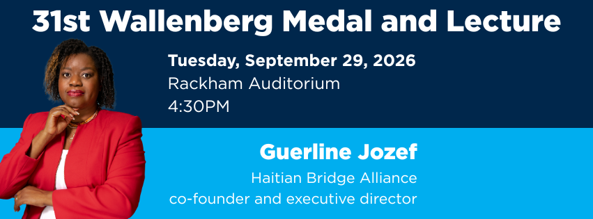 UMHumanRights's tweet photo. Guerline Jozef, the co-founder and executive director of the Haitian Bridge Alliance, will receive the 2026 University of Michigan Wallenberg Medal on Tuesday, September 29th at 4:30PM in Rackham Auditorium.

Event details: https://t.co/8R7Bw4xyrv https://t.co/CDYW4gDTI0