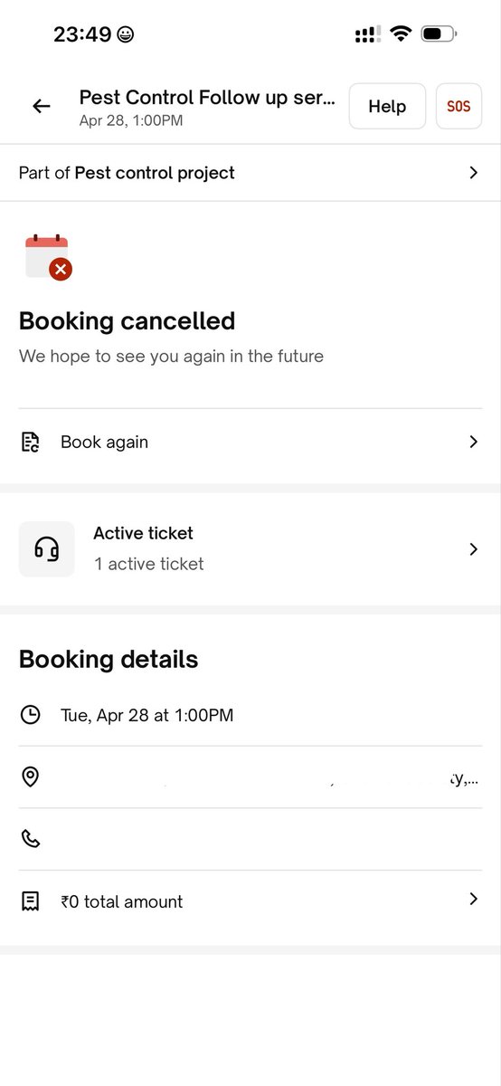 gaurikuchhal's tweet photo. @urbanclap is a prime example that why some Indian companies can never be trusted. Booked a pest control service paid for 2 visits and after one visit the UC partner ghosted &amp; cancelled &amp; there is no way to either rebook or reach UC. @jagograhakjago https://t.co/WfG0fhFhYc