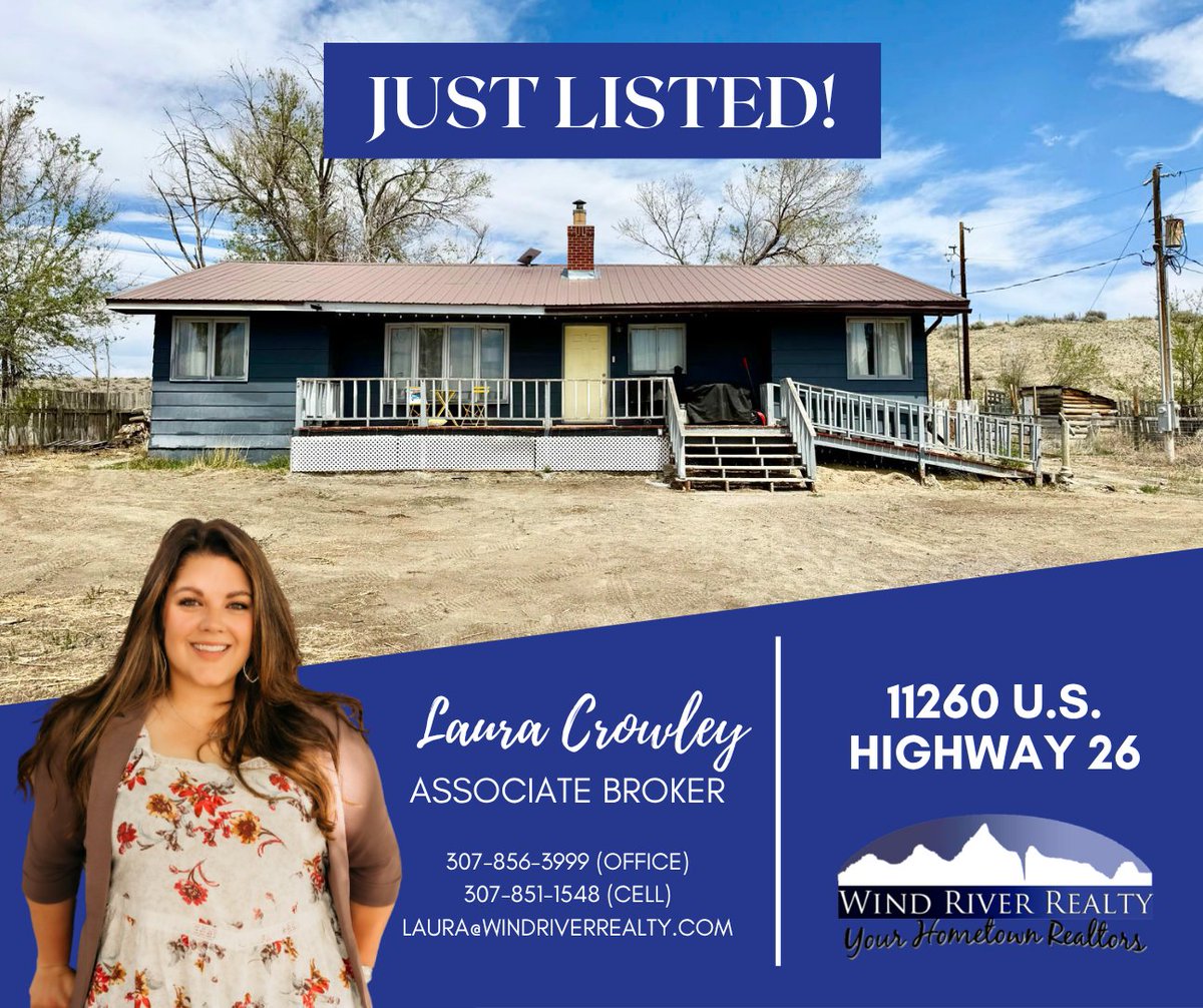 windriverrealty's tweet photo. 11260 U.S. Hwy 26 has 3 beds, 1.75 baths &amp; updated flooring and paint. Enjoy a 2-car detached garage, storage sheds, a large yard &amp; mountain views, too! See more at https://t.co/cya0exvbKu now! @WYHOMES https://t.co/E9cBPf1nK9