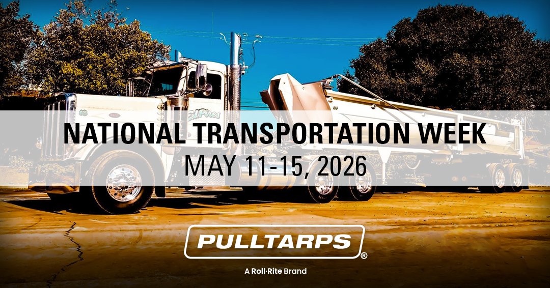 Pulltarps's tweet photo. Safer loads. Safer drivers. Smarter tarping! During National Transportation Week, we’re recognizing the operators and fleets keeping materials covered and roads safer every mile with automatic and semi-automatic tarp systems. #NationalTransportationWeek #trucking https://t.co/6H2AWdsxTE