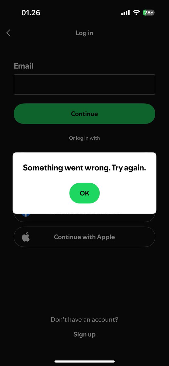hyeolyn's tweet photo. spotify kenapa ya? gabisa play lagu, nyoba re-log in malah gini, plis bkn gw doang kan? udh coba play di laptop jg gabisa soalnya https://t.co/oXxh1VXsAP