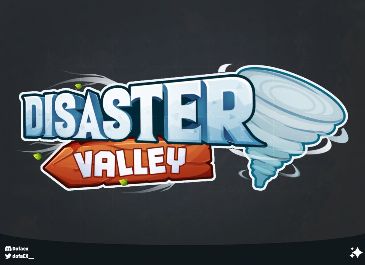 dofaEX__'s tweet photo. Logo Commission "Disaster Valley" 🌪️🍃

Still really busy but here's something in the meantime

Likes ❤️ and Reposts 🔁 are appreciated! #RobloxDev #RobloxGFX #robloxlogo #robloxart https://t.co/tEzoJbelYL