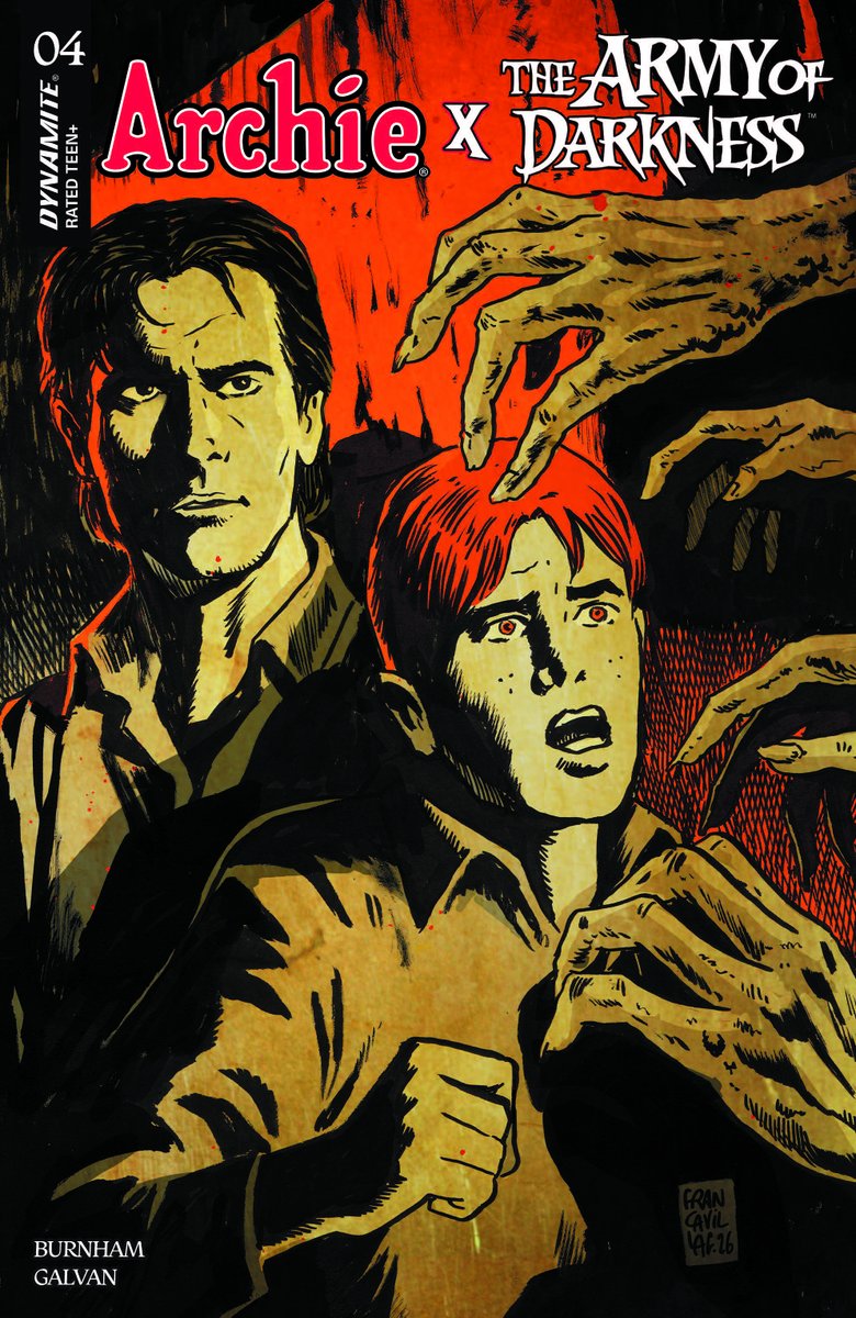 DynamiteComics's tweet photo. In stores this week, Archie X Army of Darkness #4 with covers by Francesco Francavilla, Bill Galvan, Laura Braga, Craig Cermak and Stuart Sayger.

#archiecomics #armyofdarkness #erikburnham #billgalvan #francescofrankavilla #laurabraga #craigcermak #stuartsayger

https://t.co/4U2wAQMhT3