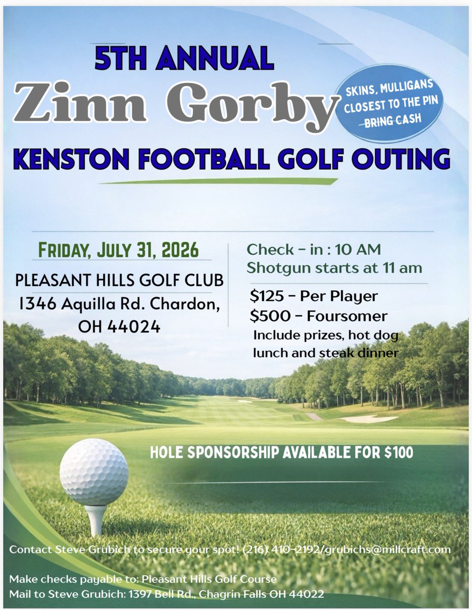 CoachTG86's tweet photo. Get your foursome together for @Bomber_Football 5th annual Zinn Gorby golf outing!!  @BomberEliteClub https://t.co/NLPHxsNX0o