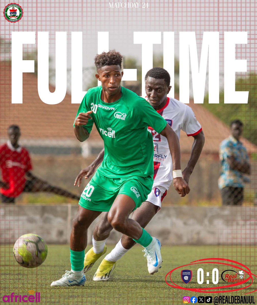 RealDeBanjulFC's tweet photo. FT: They give their all on the pitch but it's not meant to be again 🤍✊🏽.
#samrdb #gffleague #africell #cityboys https://t.co/qohk6CvsT5