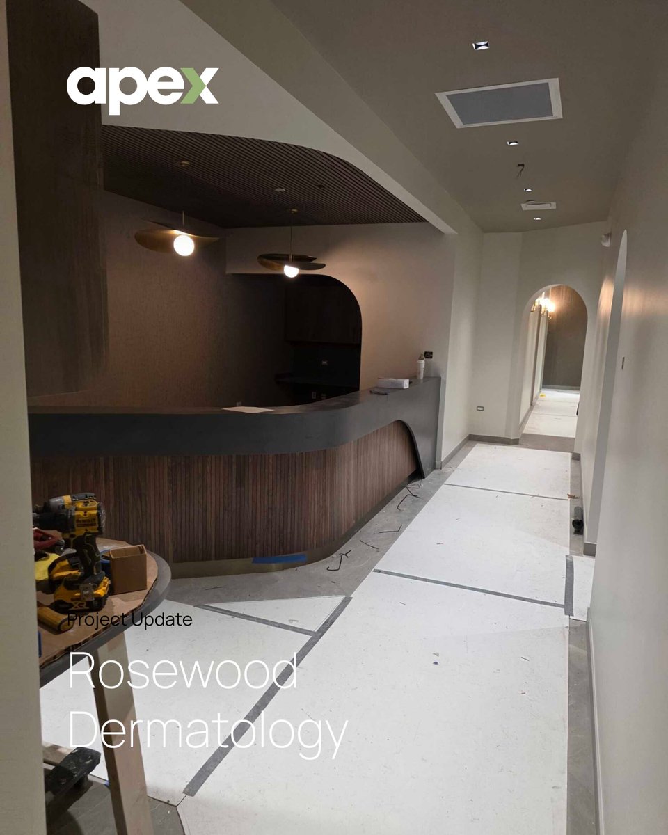 APEXDB's tweet photo. Rosewood Dermatology was designed around comfort, privacy, and patient experience.

Curved architectural details, warm lighting, and thoughtfully designed treatment spaces create a boutique hospitality feel while supporting the flow of modern healthcare.

#Apex https://t.co/3B7pLMI17Z
