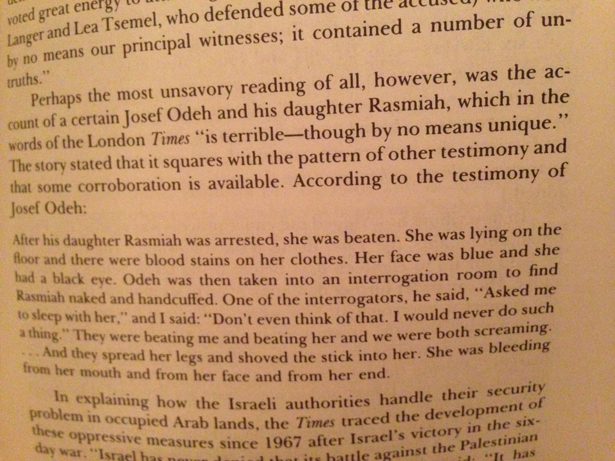 Israel has been viciously raping and sexually abusing Palestinians since its foundation

This is from Alfred Lilienthal's 1978 "The Zionist Connection," citing reports on Israel's torture of Rasmea Odeh

(After moving to the US in 1994, Rasmea became a community leader in Chicago