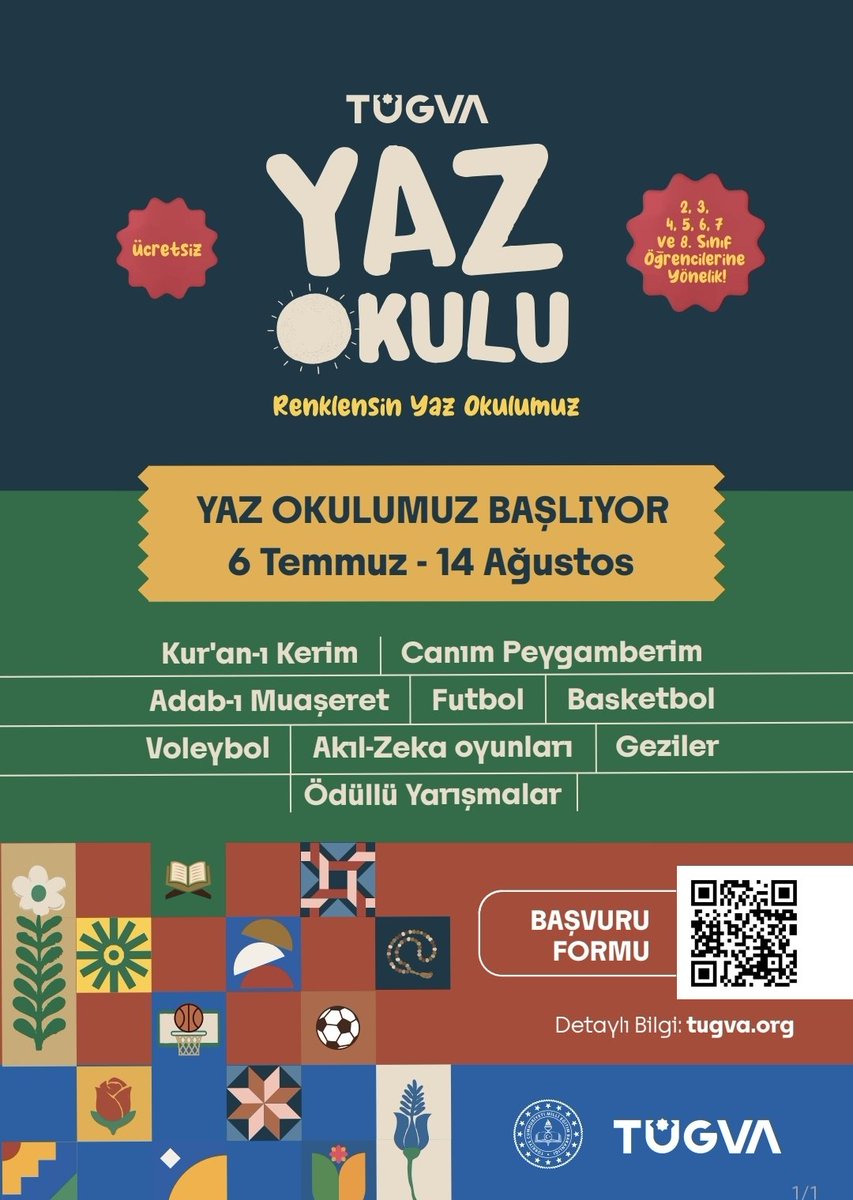tugvayalova's tweet photo. 📍TÜGVA Yalova Yaz Okulu başvuruları başladı!

▪️ Bu yaz Yalova’da hem öğrenip hem eğlenmek, yeni dostluklar kurmak isteyen gençler için harika bir fırsat!

 ▪️Başvurunu hemen yap, yerini kap!

https://t.co/2lU6VnoZYa

@ahusta07 https://t.co/HbTnDA8Iz3