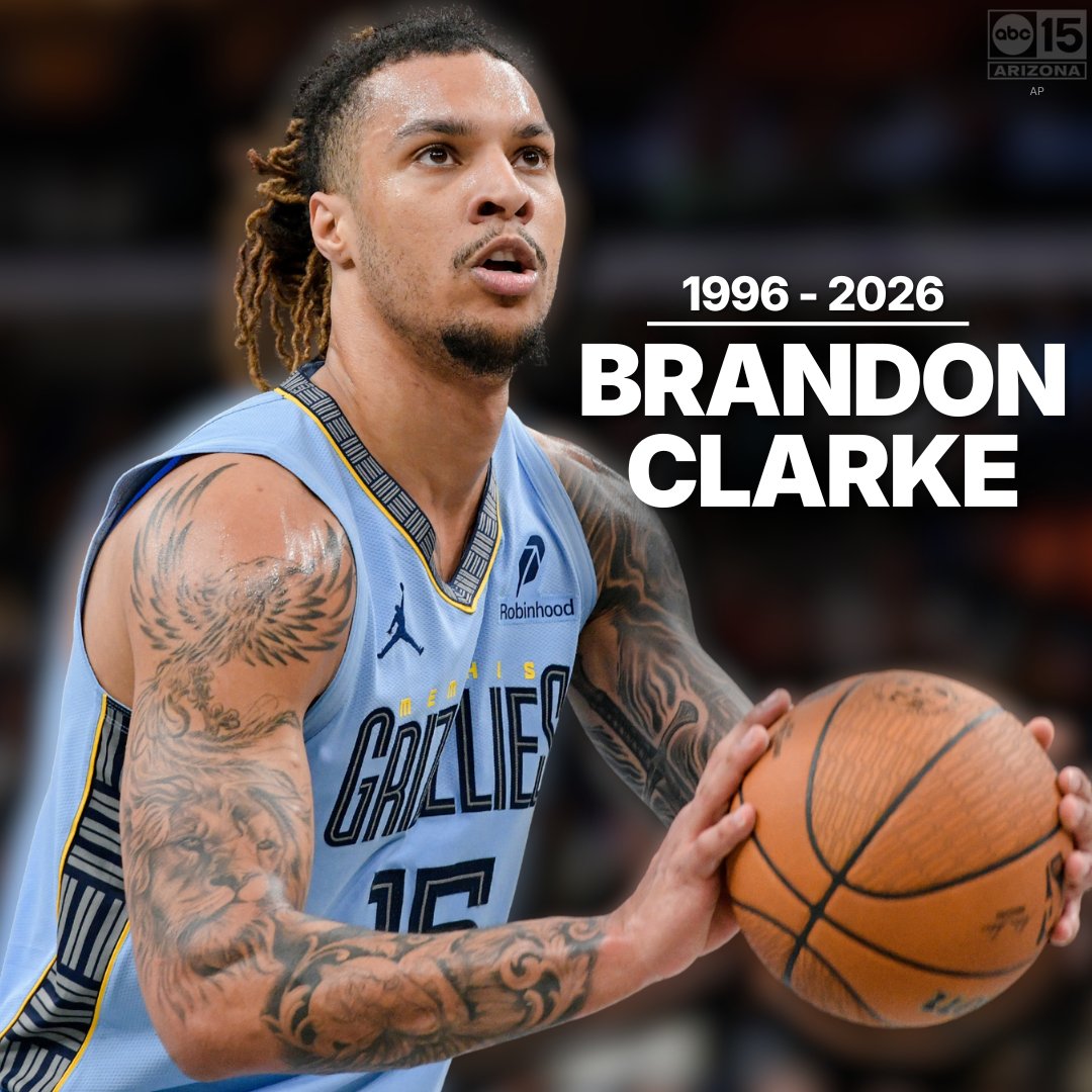 abc15's tweet photo. REST IN PEACE: Brandon Clarke, who played in the NBA for the Memphis Grizzlies and was a high school basketball star at Desert Vista in Ahwatukee, has died at age 29. https://t.co/RImmO2fKAX https://t.co/h2XGBFZzQG