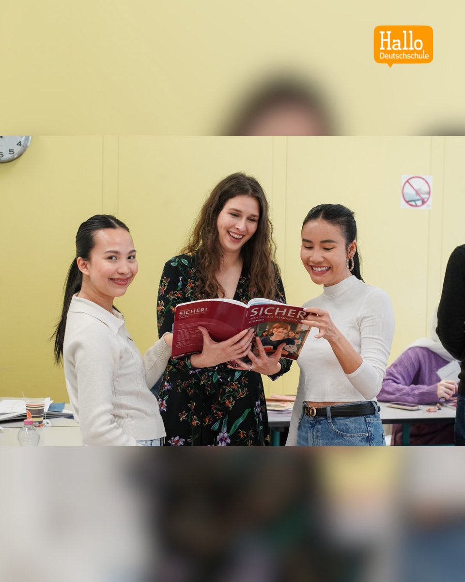 HalloSchule's tweet photo. Deutsch lernen macht mehr Spass zusammen! 
Bei Hallo Deutschschule findest du die perfekte Atmosphäre, um zu wachsen, zu lachen und voranzukommen. Bist du dabei? ✨
#HalloDeutschschule #DeutschLernen #Deutschkurs https://t.co/rswBv8PfLt