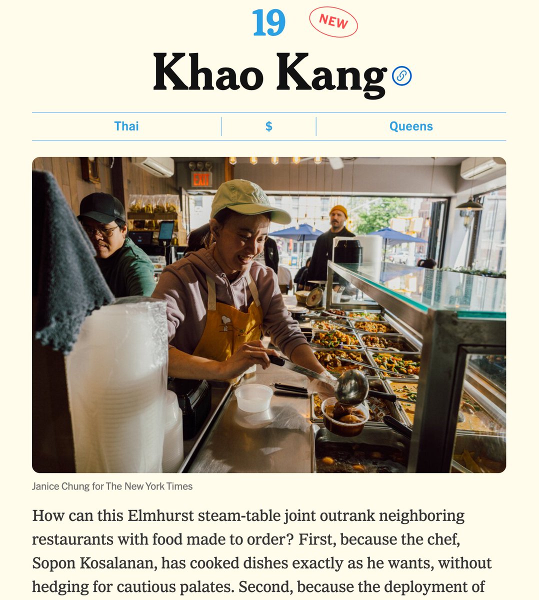 loftyepicure's tweet photo. Glad Khao Kang is getting the respect it deserves. 
The food is so good that I got violent food poisoning from the fish curry and still went straight back the week after. I even blamed myself; it's to be expected ordering fish from a takeout spot. https://t.co/MjON1e5ySI
