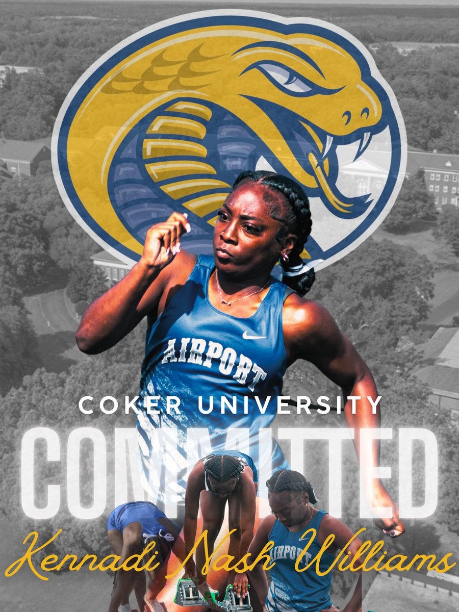 AirportHighTra1's tweet photo. Congratulations to Kennadi Nash Williams for her commitment to Coker University! There is no doubt you have earned this opportunity. Can't wait to see what you do at the next level.  I know you will continue to make the Airport Eagles family proud. 🛩🦅🏅💙 https://t.co/oJy3RDhCii