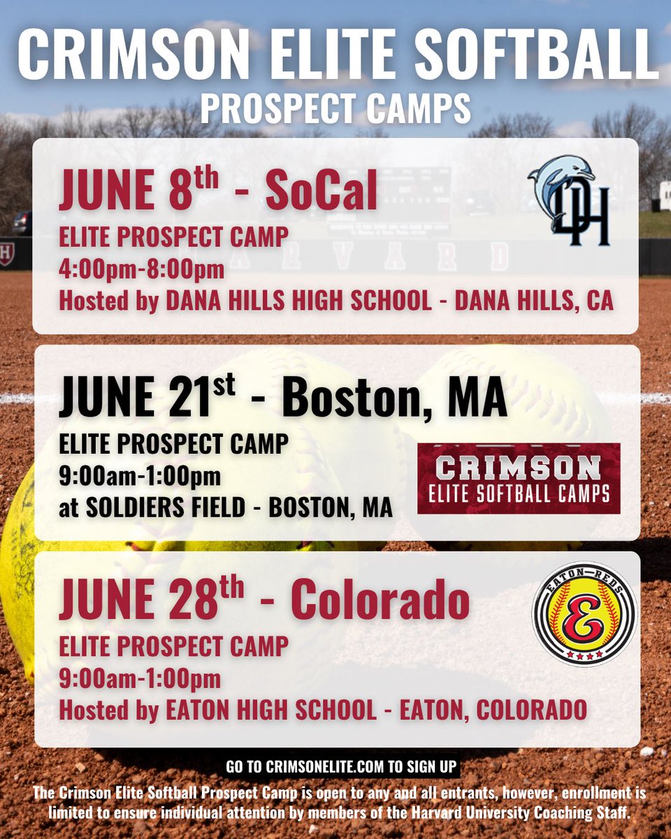 HarvardSB's tweet photo. ‼️‼️Camp Dates‼️‼️

Crimson Elite coming to SoCal and Colorado! Head over to our Camp Website Linked Below to sign up! 

https://t.co/3XZF7AcEPs

#GoCrimson https://t.co/p2hjSte2pD