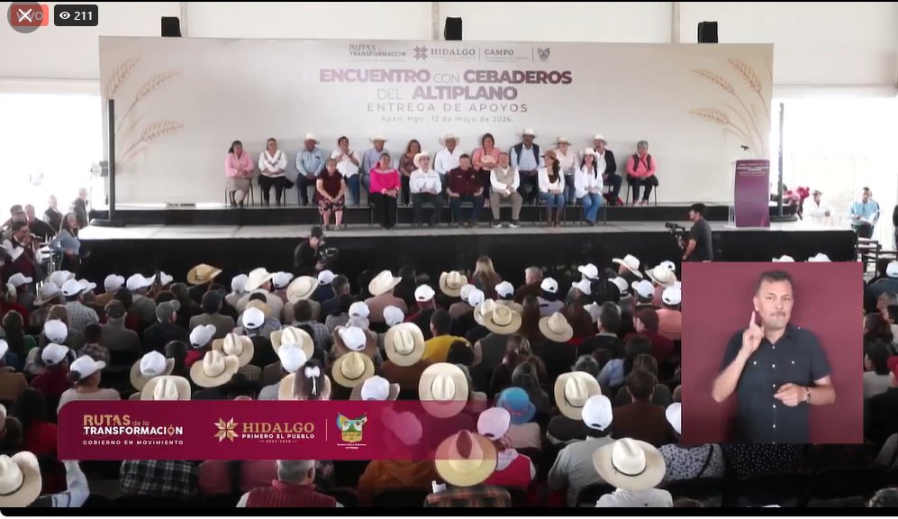 njaenr's tweet photo. #EnVivo | El gobernador Julio Menchaca encabeza, en #Apa…
Ver más
📷📷 #EnVivo | El gobernador Julio Menchaca encabeza, en #Apan, el encuentro con cebaderos del Altiplano como parte de las #RutasDeLaTransformación. https://t.co/fwl6rKMsva