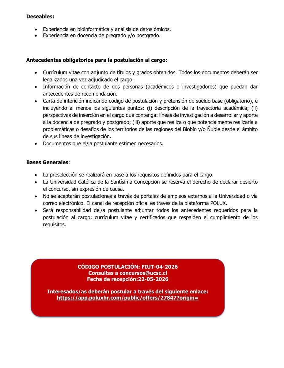 mheppc's tweet photo. Llamado a concurso academico. Facultad de Medicina UCSC. https://t.co/q383K5w4Ov https://t.co/rotxd8u00a