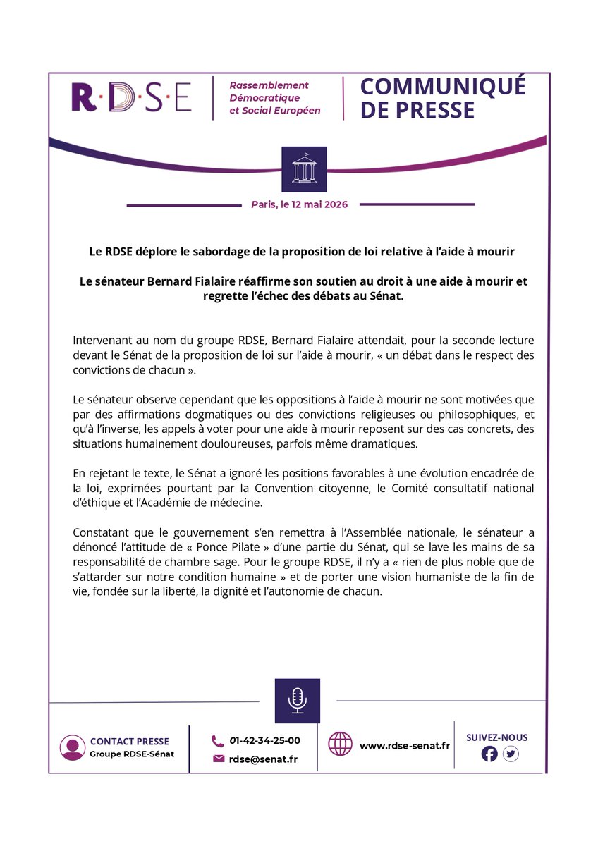 Sénateurs RDSE tweet media