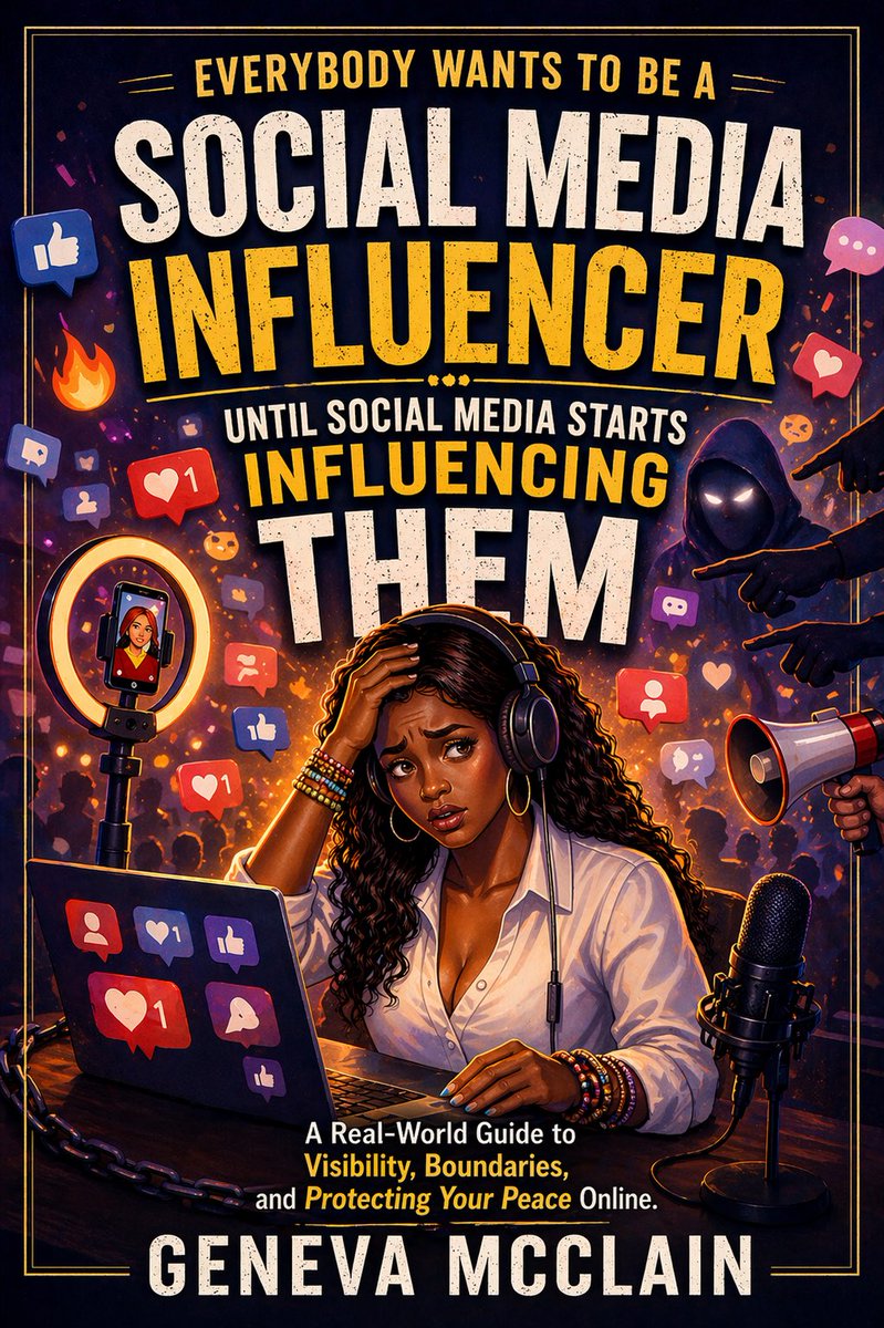GenevaLifeStyle's tweet photo. 🚨 New Book May 16 🚨

“Everybody Wants to Be a Social Media Influencer Until Social Media Starts Influencing Them”

A real conversation about influencer culture, validation, pressure &amp; social media’s impact on real life.

📚 https://t.co/k6oFRB8W5v

#GenevasClosett https://t.co/WFsYq9V23c